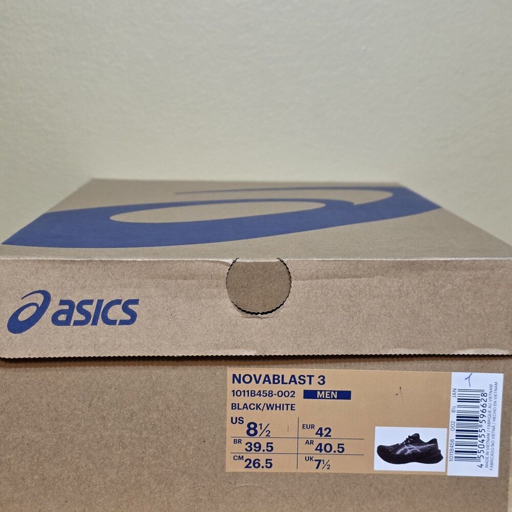 ASICS Novablast 3 Running Shoes Black White 1011B458-002 Men's Size 8.5 Women 10 - Picture 8 of 8